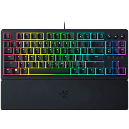 Razer Ornata V3 Tenkeyless, Low Profile Gaming Keyboard, US Layout, 8 Razer Chroma™ RGB Lighting Zones, Dedicated Media Keys, UV