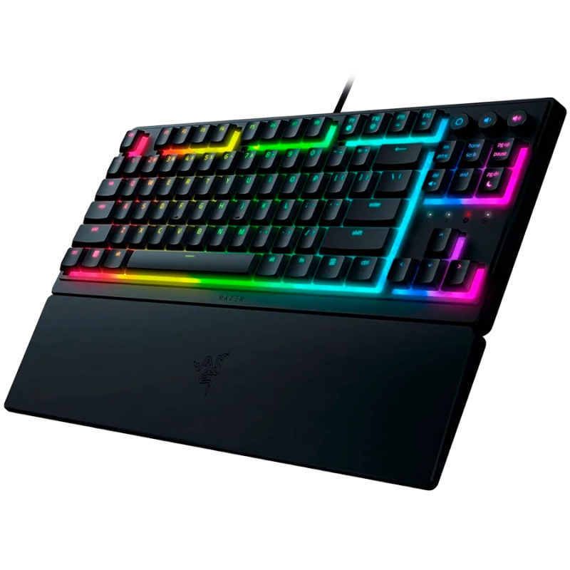 Razer Ornata V3 Tenkeyless, Low Profile Gaming Keyboard, US Layout, 8 Razer Chroma™ RGB Lighting Zones, Dedicated Media Keys, UV