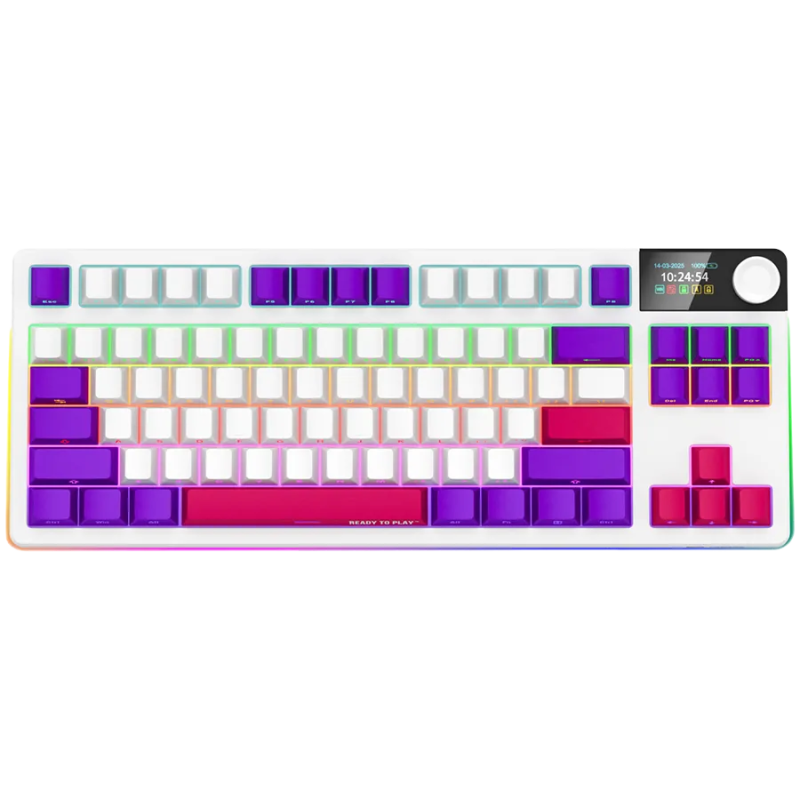 LORGAR KBP70TKLW, Wireless TKL Mechanical Gaming Keyboard Pro, White, EN layout - 1