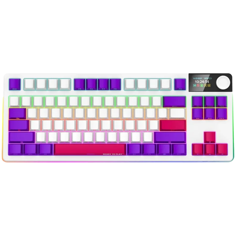LORGAR KBP70TKLW, Wireless TKL Mechanical Gaming Keyboard Pro, White, EN layout - 1