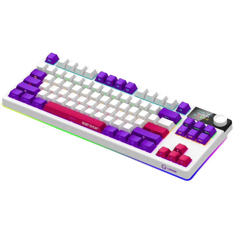 LORGAR KBP70TKLW, Wireless TKL Mechanical Gaming Keyboard Pro, White, EN layout - 1