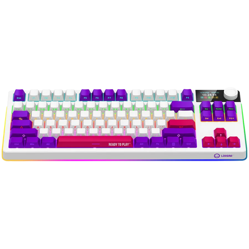 LORGAR KBP70TKLW, Wireless TKL Mechanical Gaming Keyboard Pro, White, EN layout - 1