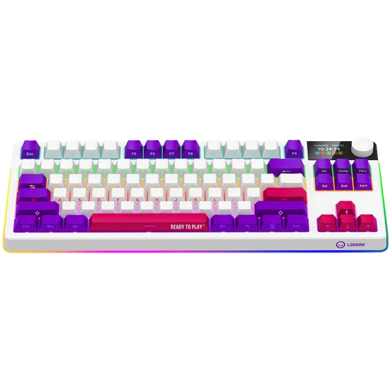 LORGAR KBP70TKLW, Wireless TKL Mechanical Gaming Keyboard Pro, White, EN layout - 1