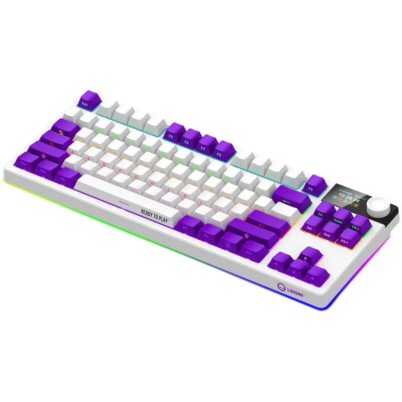 LORGAR KBP70TKLW, Wireless TKL Mechanical Gaming Keyboard Pro, White, EN layout - 1