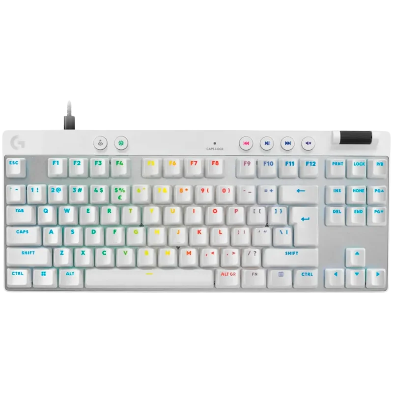 LOGITECH G PRO X TKL RAPID Gaming Keyboard - WHITE - US INT'L - USB - EMEA28i-935 - LINEAR - 1