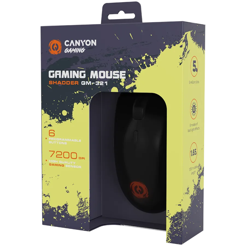 CANYON mouse Shadder GM-321 RGB 6buttons Wired Black - 1