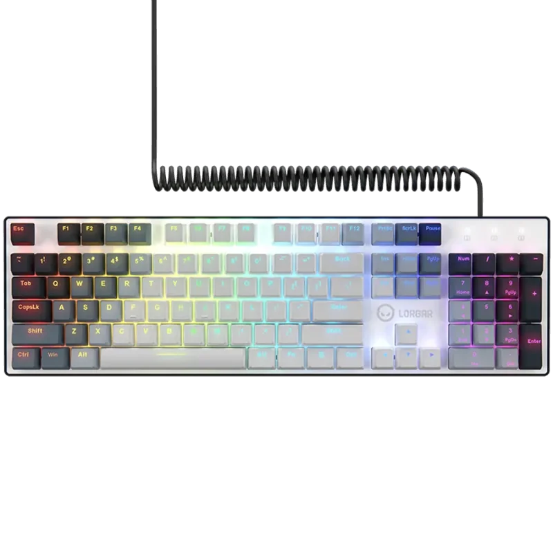 LORGAR Azar 514, Wired mechanical gaming keyboard, RGB backlight, 1680000 colour variations, 18 modes, keys number: 104, 50M cli