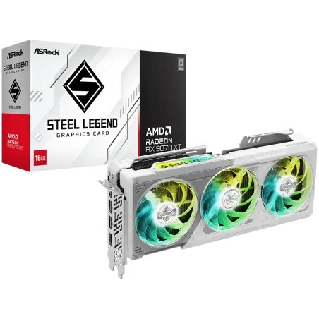 ASROCK Video Card AMD Radeon RX 9070 XT Steel Legend 16GB GDDR6 256-bit HDMI 3x DP - 1