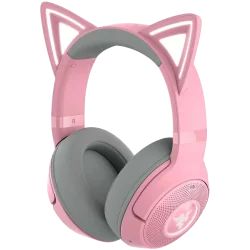 Kraken Kitty BT V2 - Quartz Ed. Pink, Wireless Gaming Headset, Kitty Ears and Earcups, Bluetooth 5.2 with Gaming Mode, TriForce 