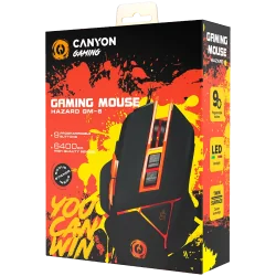 CANYON Optical gaming mouse, adjustable DPI setting 800/1000/1200/1600/2400/3200/4800/6400, LED backlight, moveable weight slot 