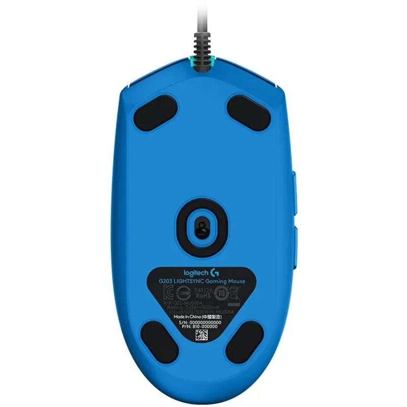 LOGITECH G203 LIGHTSYNC Corded Gaming Mouse - BLUE - USB - 1