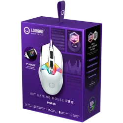 LORGAR MSP80, 8000 Hz Gaming Mouse Pro, White - 8