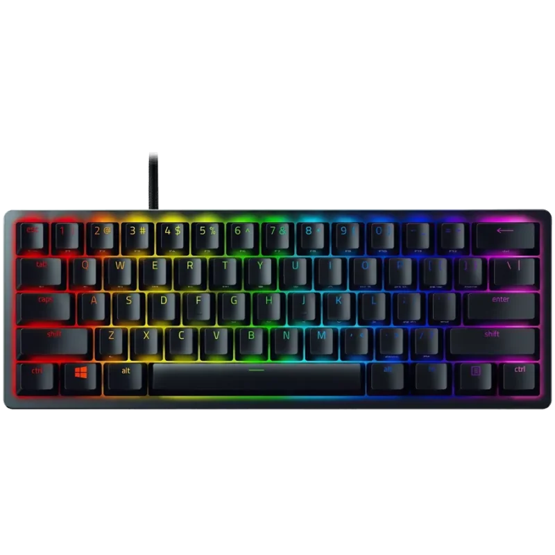 Razer Huntsman Mini - Clicky Optical (Purple Switch) - US - Black, Gaming Keyboard, Razer™ Optical Switches, size 60%, RGB Chrom