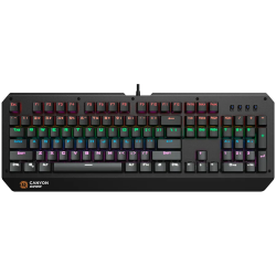 CANYON Hazard GK-6, Wired multimedia gaming keyboard with lighting effect, 108pcs rainbow LED, Numbers 104keys, EN double inject