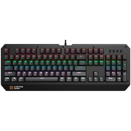 CANYON Hazard GK-6, Wired multimedia gaming keyboard with lighting effect, 108pcs rainbow LED, Numbers 104keys, EN double inject