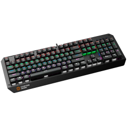 CANYON Hazard GK-6, Wired multimedia gaming keyboard with lighting effect, 108pcs rainbow LED, Numbers 104keys, EN double inject