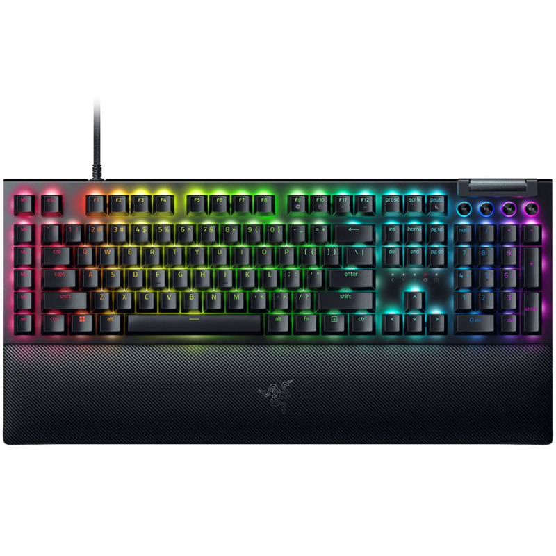 Razer BlackWidow V4 Mechanical Gaming Keyboard, US Layout, Green Switch, Razer Chroma™ RGB, 6 Macro Keys, Lubricated Stabilizers