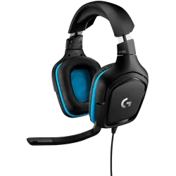 LOGITECH G432 Wired Gaming Headset 7.1 - LEATHERETTE - BLACK/BLUE - USB - 1