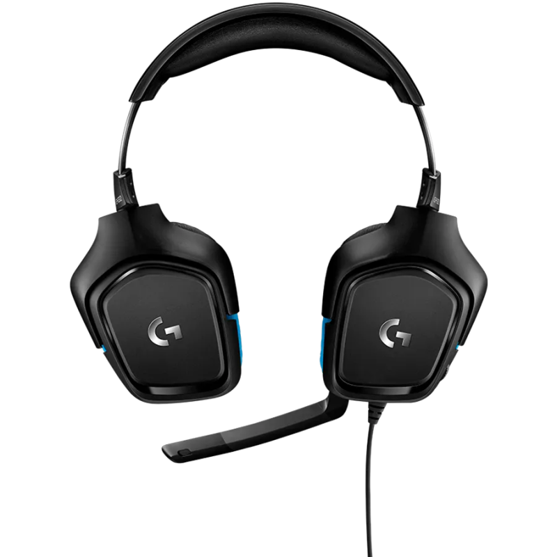 LOGITECH G432 Wired Gaming Headset 7.1 - LEATHERETTE - BLACK/BLUE - USB - 1