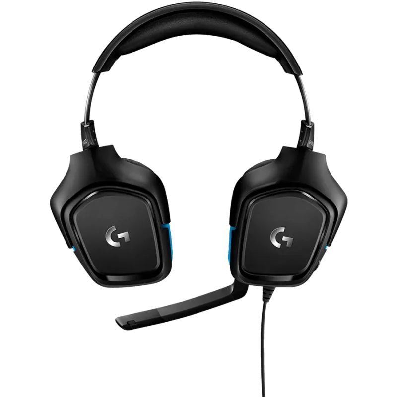 LOGITECH G432 Wired Gaming Headset 7.1 - LEATHERETTE - BLACK/BLUE - USB - 1
