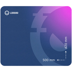 Lorgar Main 135, Gaming mouse pad, High-speed surface, Purple anti-slip rubber base, size: 500mm x 420mm x 3mm, weight 0.41kg - 