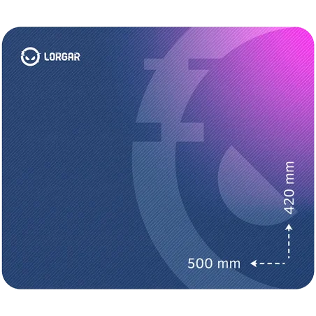 Lorgar Main 135, Gaming mouse pad, High-speed surface, Purple anti-slip rubber base, size: 500mm x 420mm x 3mm, weight 0.41kg - 
