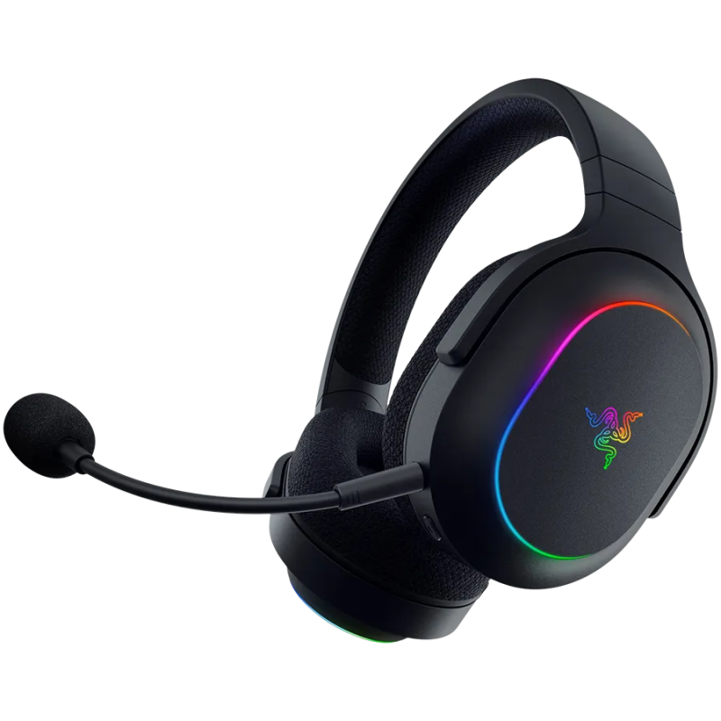 Razer Barracuda X Chroma, Gaming Headset, Black, Oval Ear Cushions, 2.4 GHz Wireless / Bluetooth, Breathable Fabric with Memory 