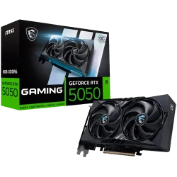MSI Video Card NVIDIA GeForce RTX 5050 8G GAMING OC, 8GB GDDR6, 128-bit, 2647 MHz Boost, 2560 CUDA Cores, PCIe 5.0 (x8), 3x DP 2